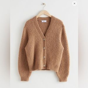 Bouclé Knit Cropped Cardigan Tan | Womens & Other Stories Sweaters & Knits